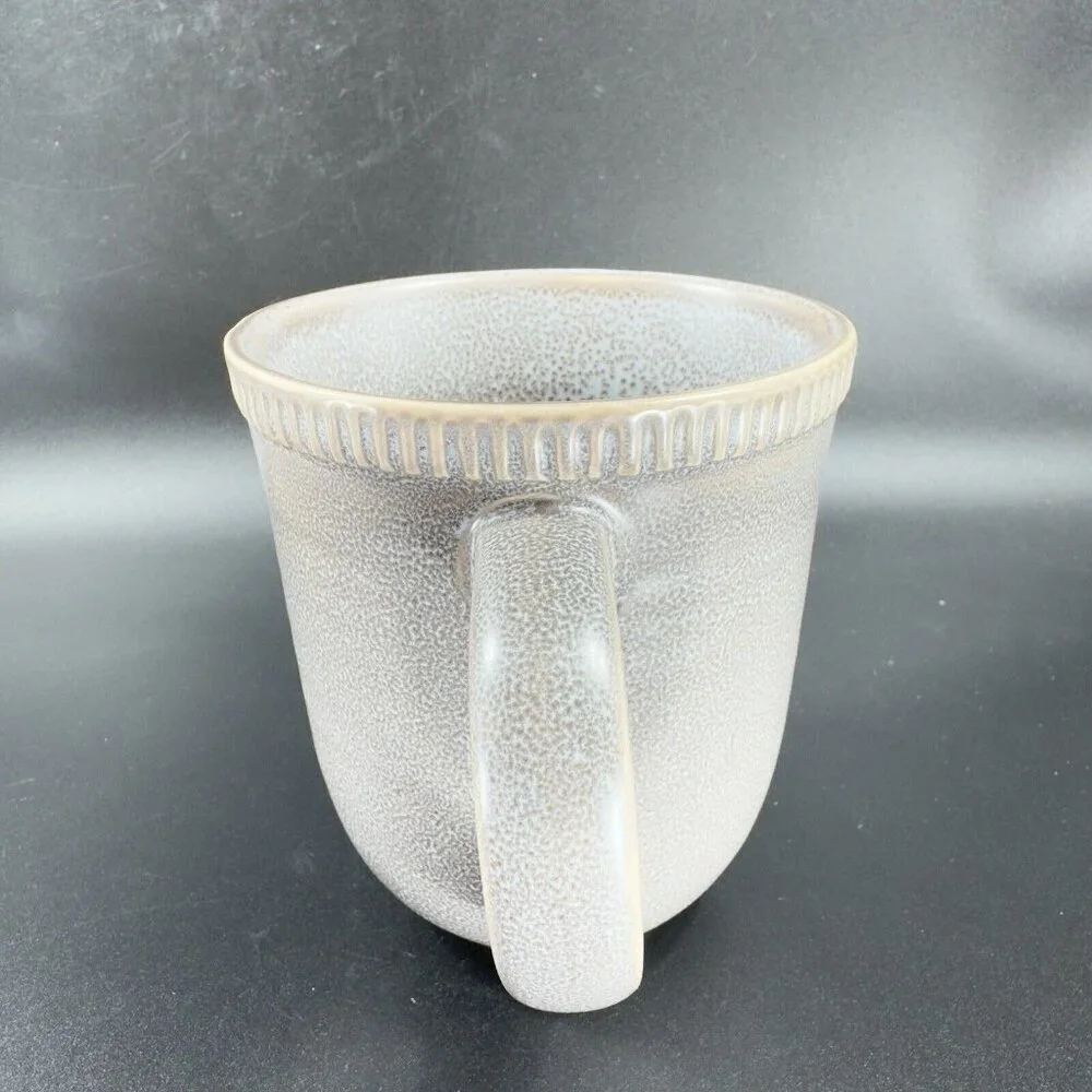 Pier 1 Easton Charcoal Gray Stoneware Coffee‎ Mug Cup Set 2 Mugs Cups Ceramic